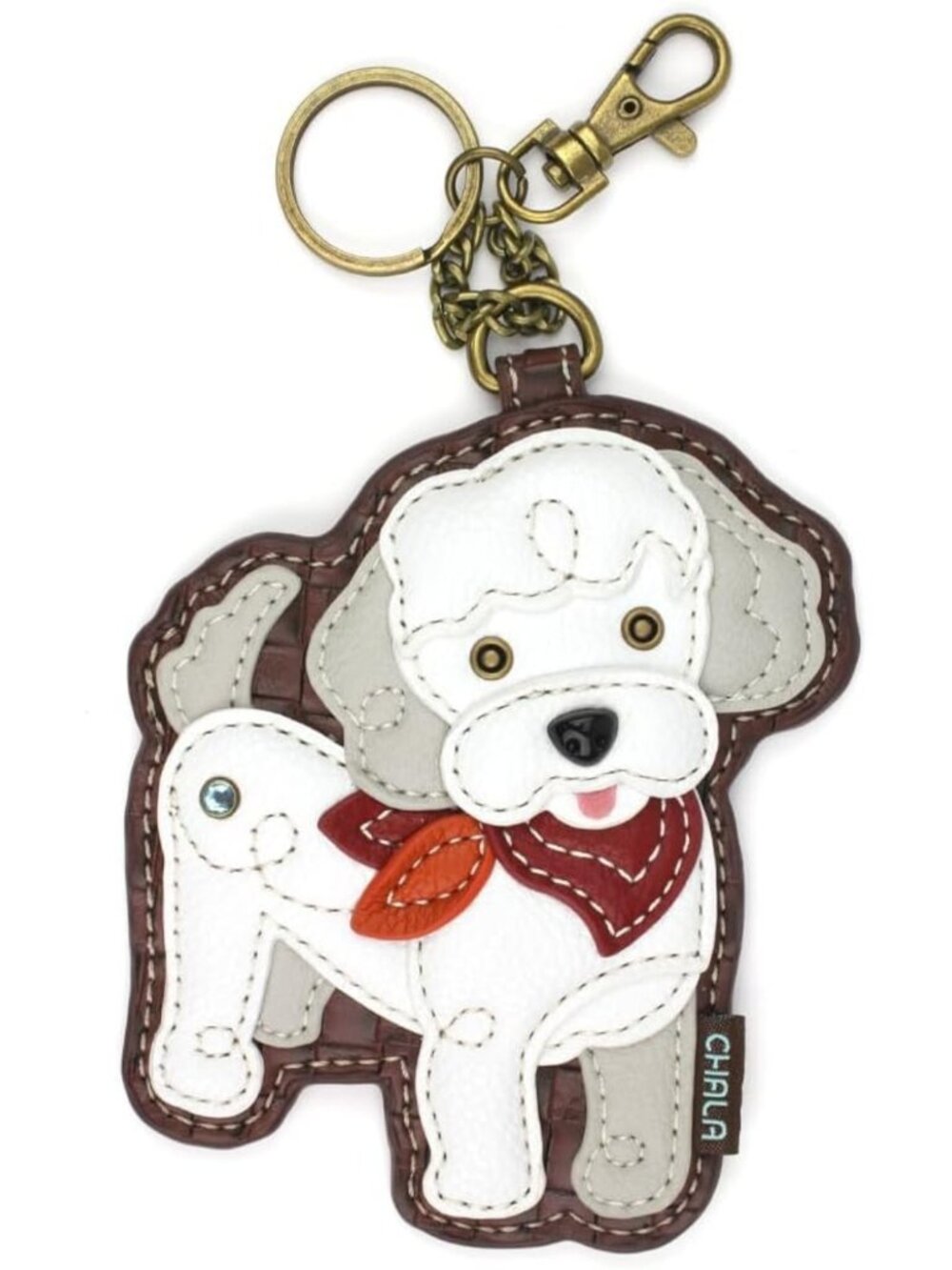 Decorative Dog Key Fob & Coin Purse - Cute Poodle Accessory for Women